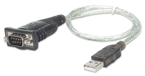 Manhattan 205146 cable de serie Gris 0,45 m USB A Serial/COM/RS232/DB9