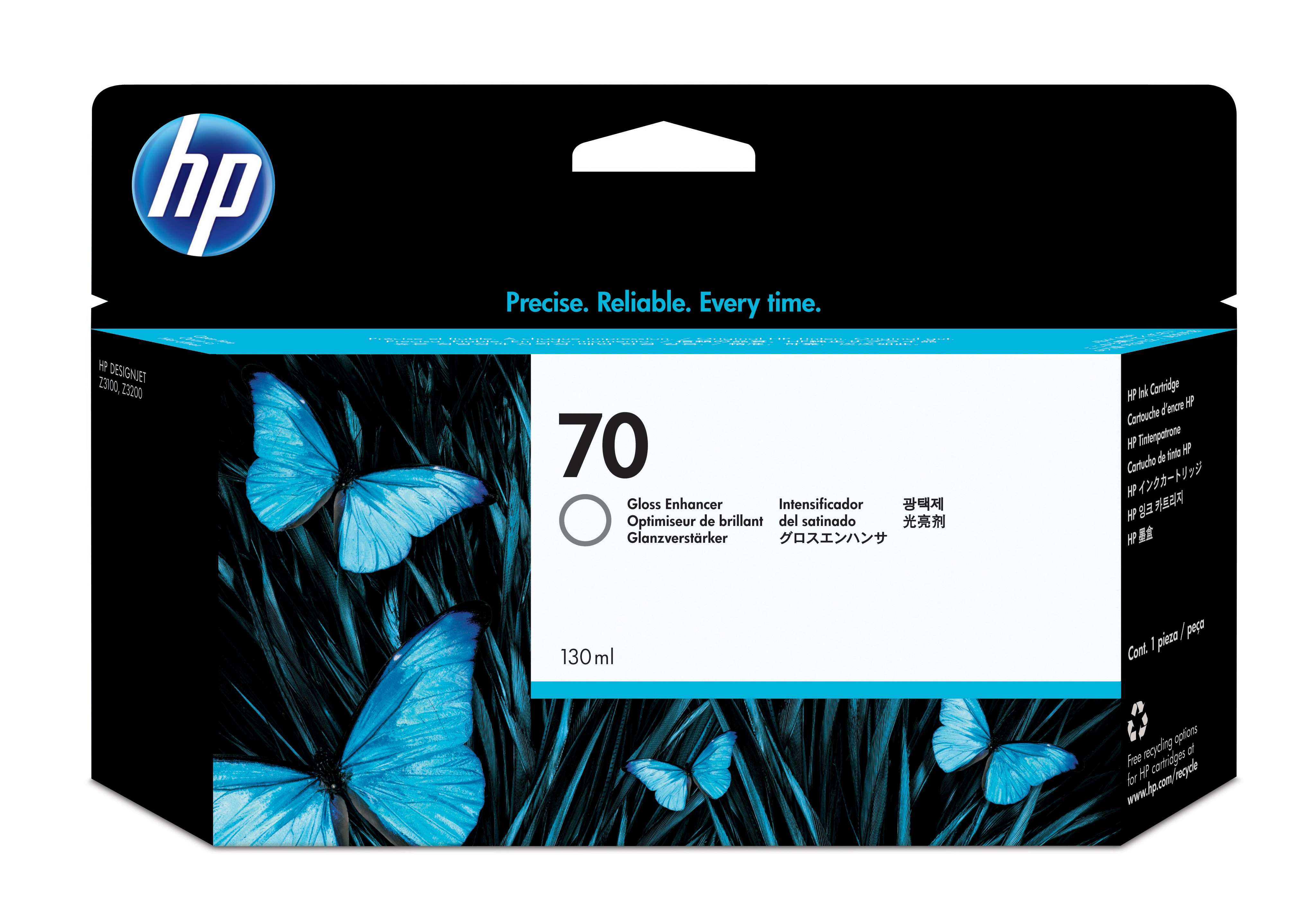 HP Cartucho de tinta de mejora de brillo DesignJet 70 de 130 ml