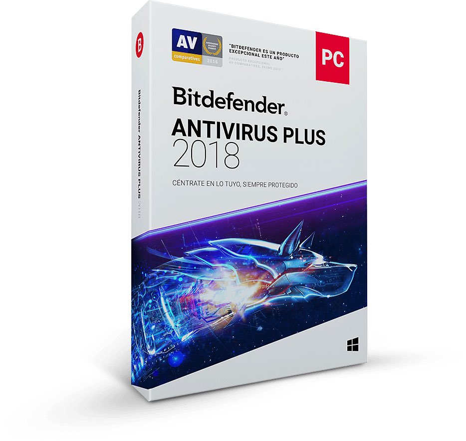 Bitdefender Antivirus Plus 2018, 1Y, 3U, MX Español 3 licencia(s) 1 año(s)
