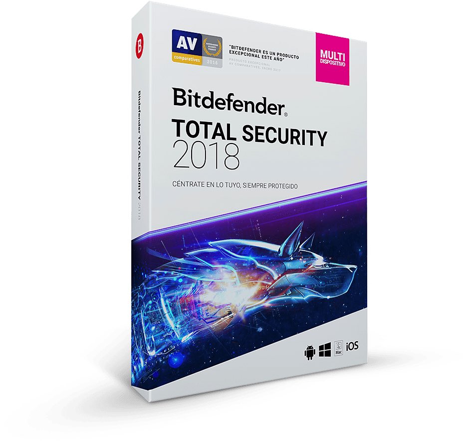 Bitdefender Total Security 2018, 1Y, 3U, MX Español 3 licencia(s) 1 año(s)