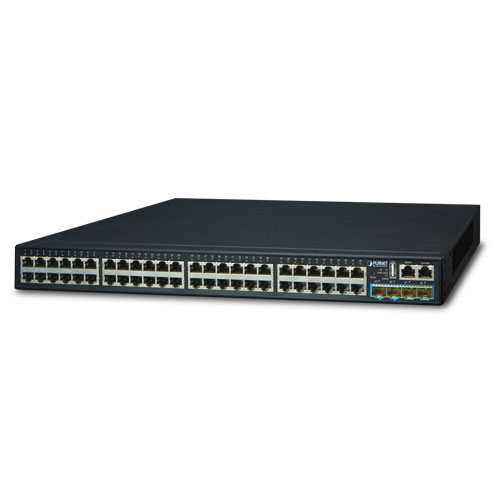 PLANET  Switch Administrable Stackeable Capa 3, 48 Puertos 10/100/1000T, 4 Puertos 10G SFP+