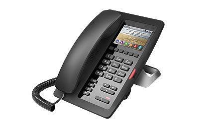 Fanvil  (H5 Color Negro) Teléfono IP Hotelero de gama alta, pantalla LCD de 3.5 pulgadas a color, 6 teclas programables para servicio rápido (Hotline), PoE