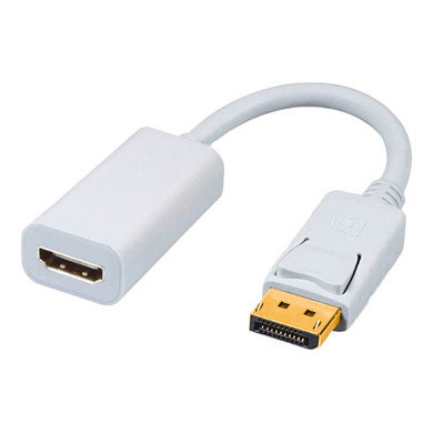BRobotix 104540 adaptador de cable de vídeo DisplayPort HDMI tipo A (Estándar) Blanco