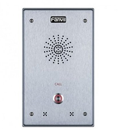 Fanvil  Intercomunicador IP, 2 líneas SIP, 2 relevadores con botón para llamada, anti-vandálico, IP65 e IK10, PoE