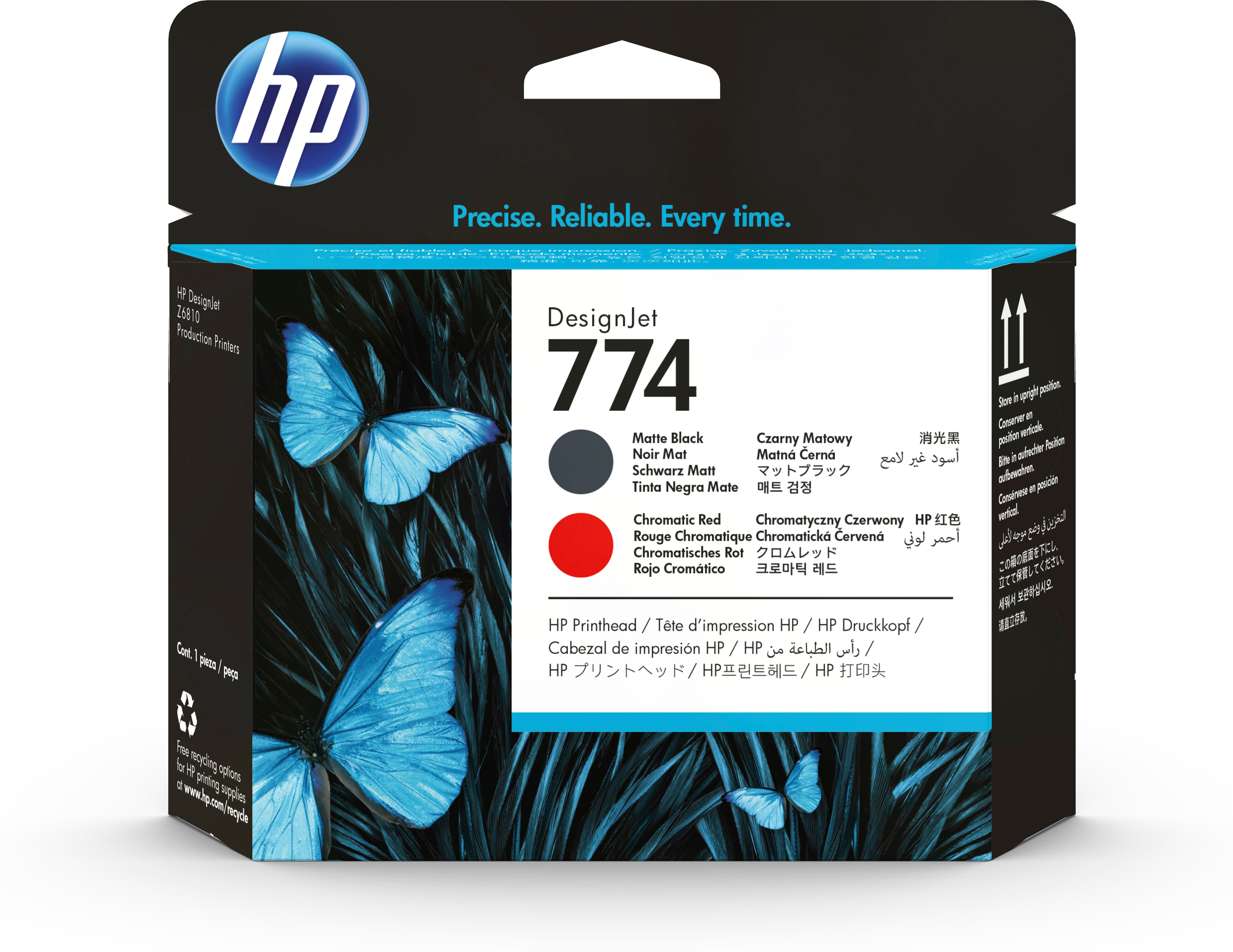HP Cabezal de impresión negro mate/rojo cromático DesignJet 774