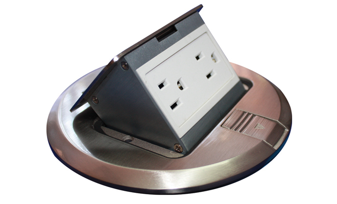 Thorsman  Mini caja de piso redonda acero inoxidable (2 contactos) (11000-12201)