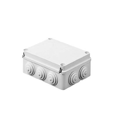 GEWISS  Caja de derivación de PVC Auto-extinguible con 10 entradas, tapa atornillada, 190 x 140 x 70 MM, Para Exterior (IP55)