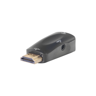 Epcom  Adaptador (Convertidor) HDMI a VGA  / HDMI Macho a VGA Hembra / Resolución 1920x1080 @ 60Hz  / Adaptador de Audio de 3.5 mm / Chapado en Níquel