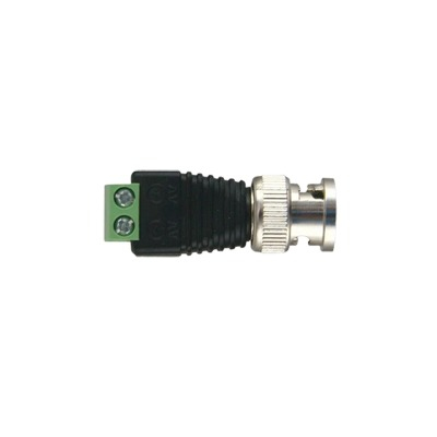 Epcom  Adaptador de conector BNC macho a 2 terminales-tornillo para cables AWG-26-14, en aplicaciones Video Vigilancia, Níquel/ Oro/  PTFE y PVC.