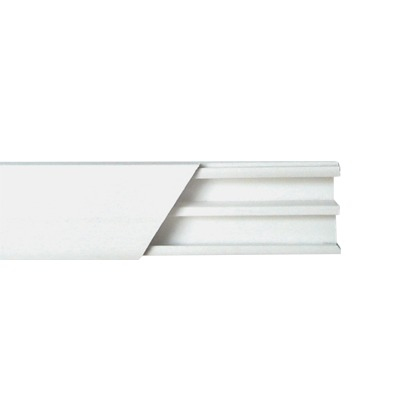Thorsman  Canaleta blanca de PVC auto extinguible, con división, 20 x 10 mm, tramo de 2.5m (5101-01250)