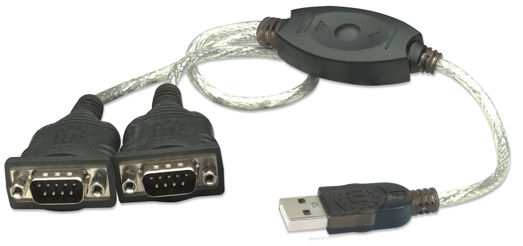 Manhattan 174947 cable de serie Negro 0,45 m USB A DB9