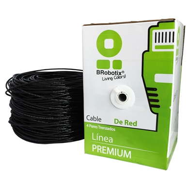 BRobotix 176122 cable de red Negro 100 m Cat6 U/UTP (UTP)