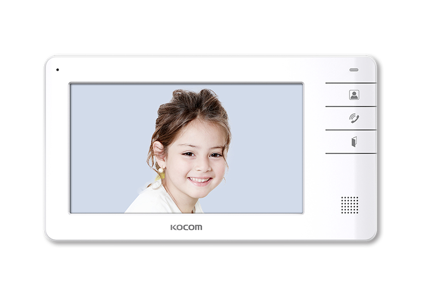 Kocom  Videoportero a color de 7" (monitor y frente de calle),  Manos libres/Expandible a un total de  3 monitores
