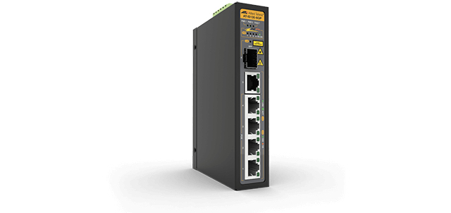 Allied Telesis  Switch Industrial PoE+ No-Administrable de 5 Puertos 10/100/1000 Mbps (4 Puertos son PoE+) + 1 puertos SFP, 90 W