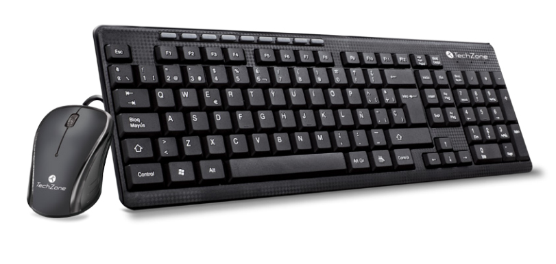 TechZone TZ19COMB01-LA teclado USB QWERTY Español Negro