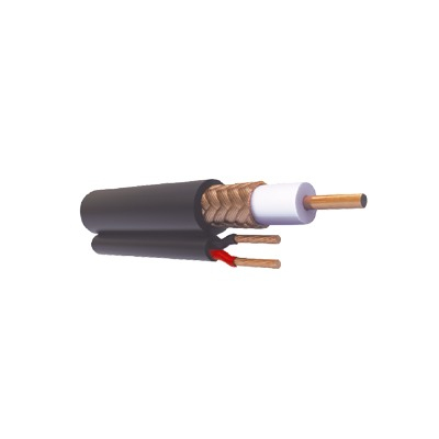 Viakon  ( venta x metro ) Cable coaxial RG59 Siamés, Malla de Cobre y Aluminio, HECHO EN MÉXICO, Optimizado para HD+ 2 hilos calibre 20.