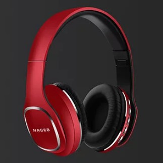 Naceb Technology Cetus Auriculares Diadema Conector de 3,5 mm Bluetooth Negro, Rojo