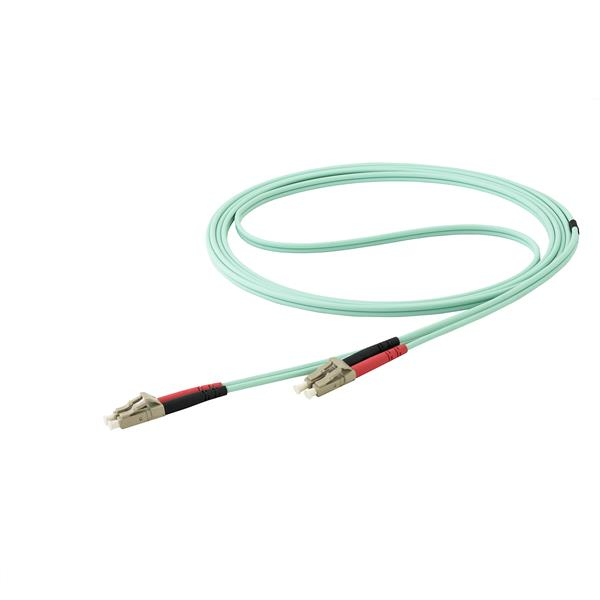 StarTech.com Cable de 10m de Fibra Óptica Multimodo Dúplex 50/125 LC a LC - Aqua - OM4 - LSZH