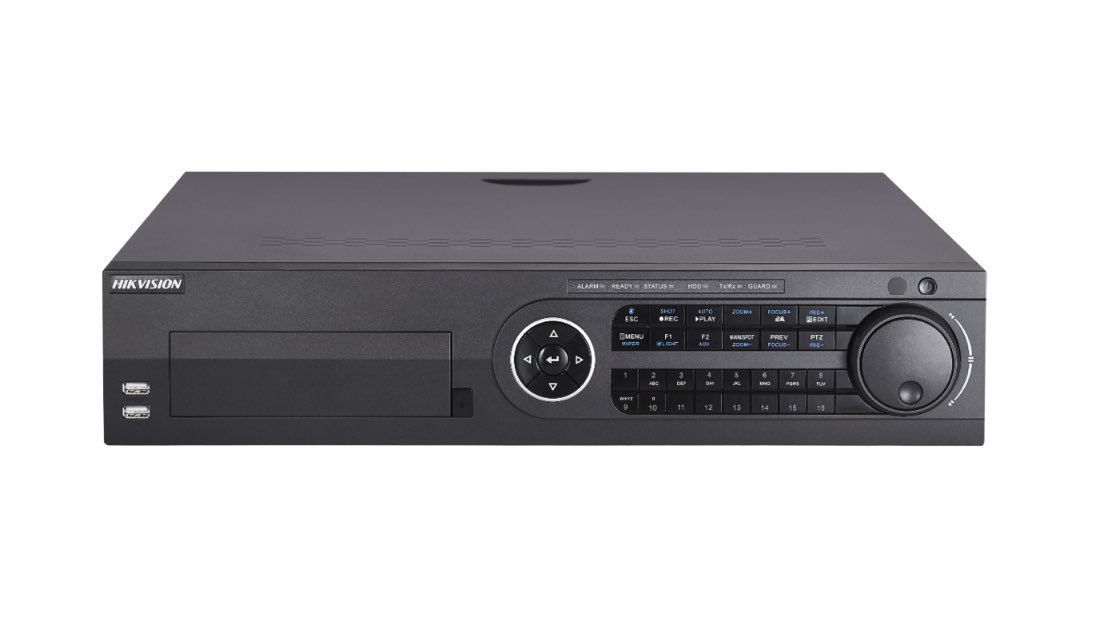 Hikvision  DVR 8 Canales TurboHD + 4 Canales IP/ 4 Megapixel /8 Bahías de Disco Duro / 8 canales de Audio / 16 Entradas de  Alarma / Soporta POS