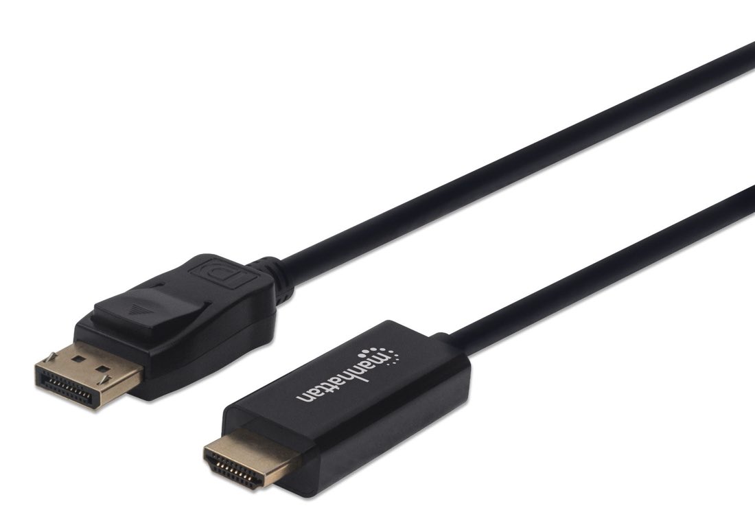 Manhattan 153188 adaptador de cable de vídeo 3 m HDMI Displayport Negro