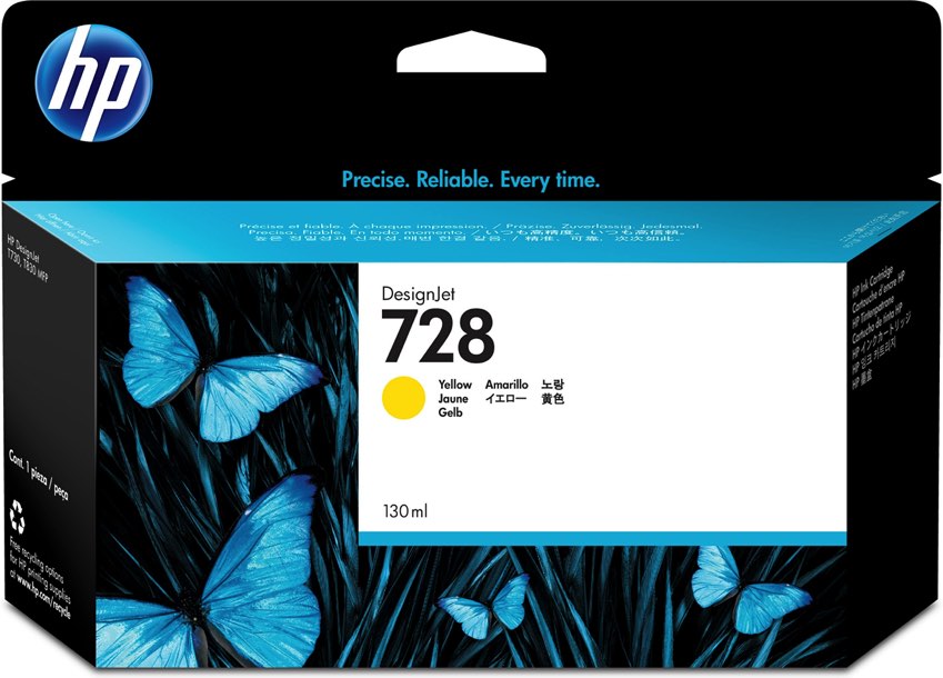 HP Cartucho de tinta DesignJet 728 amarillo de 130 ml