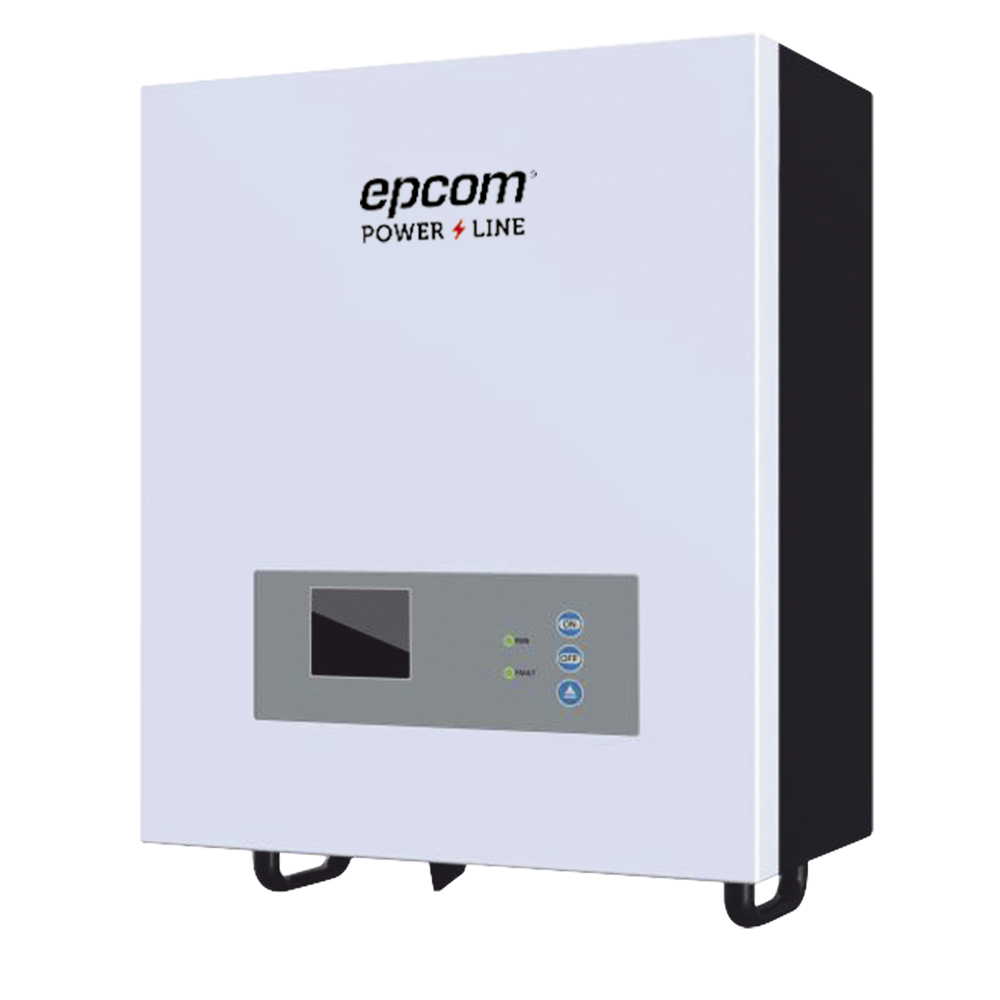 Epcom  Inversor / Cargador para sistemas tipo isla de 48Vcc/120VCA de 2500W onda sinusoidal pura con controlador MPPT. Administre una fuente fotovoltaica, la red eléctrica y recargue su banco de baterías y su consumo sin problemas.