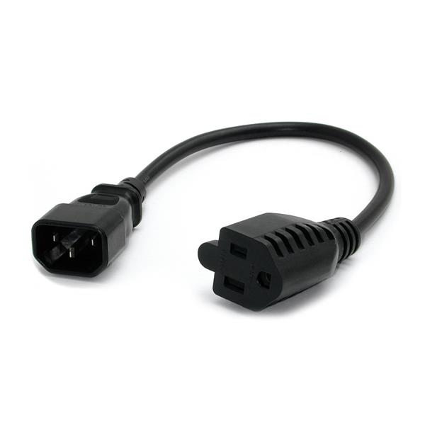 StarTech.com PAC10010PK cable de transmisión Negro 0,3 m C14 acoplador NEMA 5-15R