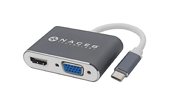 Naceb Technology NA-0113 base para portátil y replicador de puertos Alámbrico USB 3.2 Gen 1 (3.1 Gen 1) Type-C Gris, Blanco
