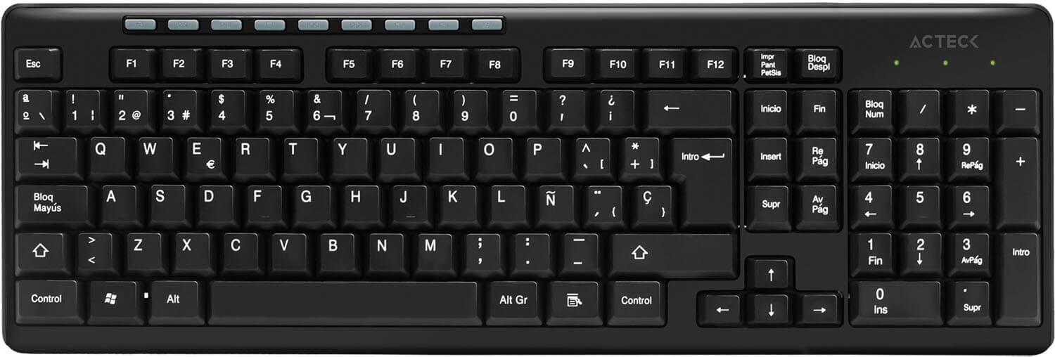 Acteck TM100 teclado RF inalámbrica + USB QWERTY Negro