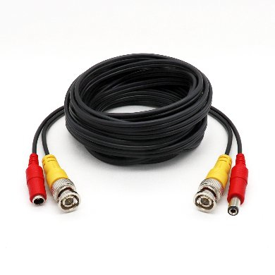 BRobotix 764755 cable coaxial 20 m BNC, Power Connector Negro