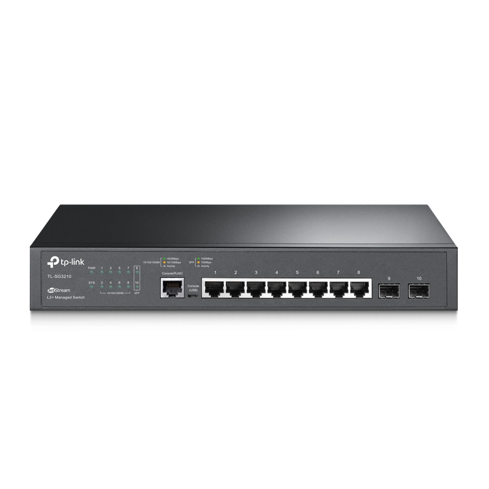 Tp-Link  Switch JetStream SDN Administrable 8 puertos 10/100/1000 Mbps + 2 puertos SFP, administración centralizada OMADA SDN