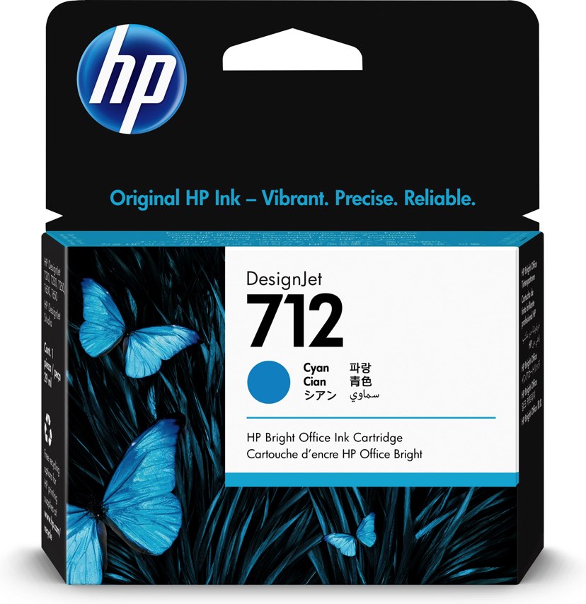 HP Cartucho de Tinta DesignJet 712 cian de 29 ml