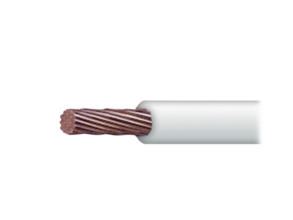 Indiana  Cable Eléctrico 8 awg  color blanco,Conductor de cobre suave cableado. Aislamiento de PVC, autoextinguible. BOBINA 100 MTS