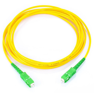 LinkedPro  Jumper de Fibra Óptica Monomodo SC/APC-SC/APC Simplex, color amarillo, 1 metro