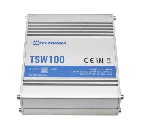 Teltonika  Switch Industrial No-Administrable 5 puertos Gigabit, PoE en 4 puertos 802.3af/at (120W)
