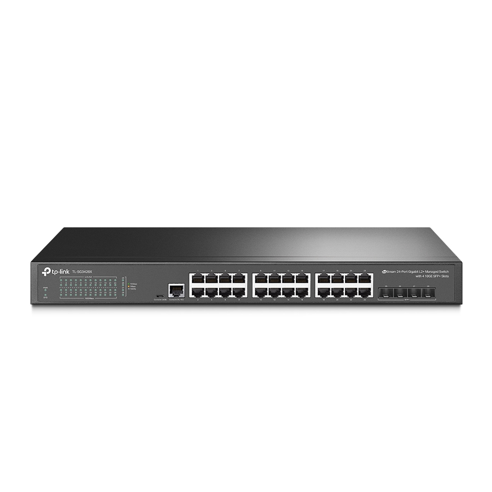 Tp-Link  Switch Omada SDN Administrable / 24 puertos Gigabit y 4 puertos SFP+ / Funciones sFlow, QinQ y QoS / Administración centralizada OMADA