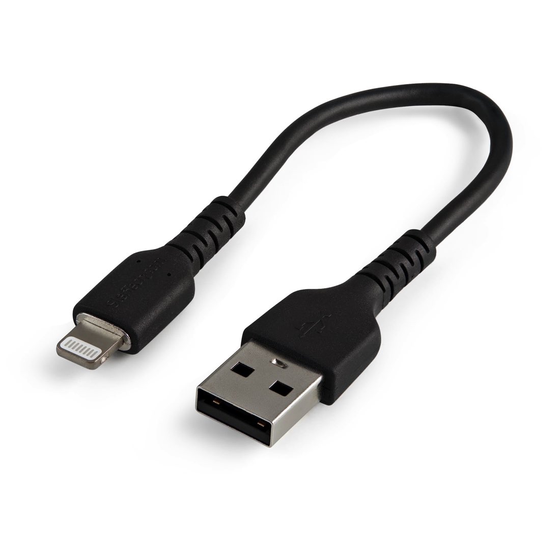 StarTech.com Cable Resistente USB-A a Lightning de 15 cm Negro - Cable de Sincronización y Carga USB Tipo A a Lightning con Fibra de Aramida