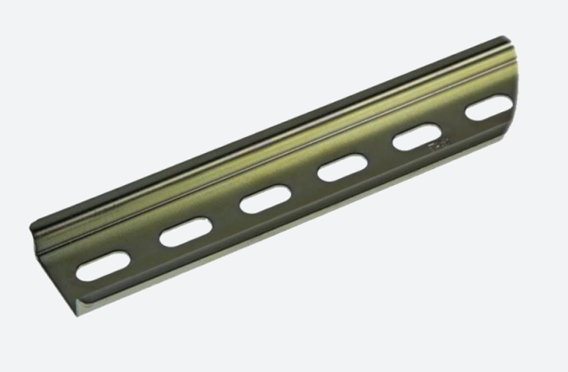 Precision  Riel DIN Estándar de 35 mm Ranurado. 1 metro de longitud. Fabricado en Acero.