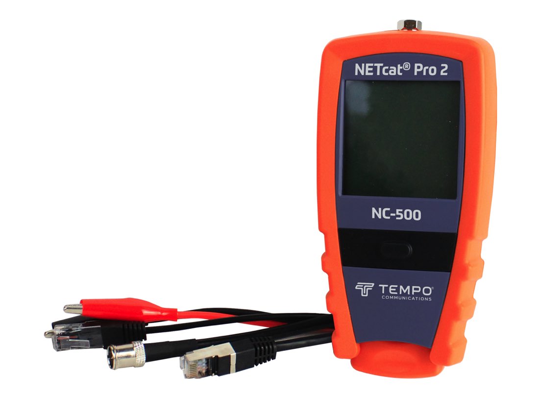 Tempo  Probador Profesional para cable UTP, STP y Cable Coaxial (NETcat® Pro2) con Pantalla táctil retroiluminada