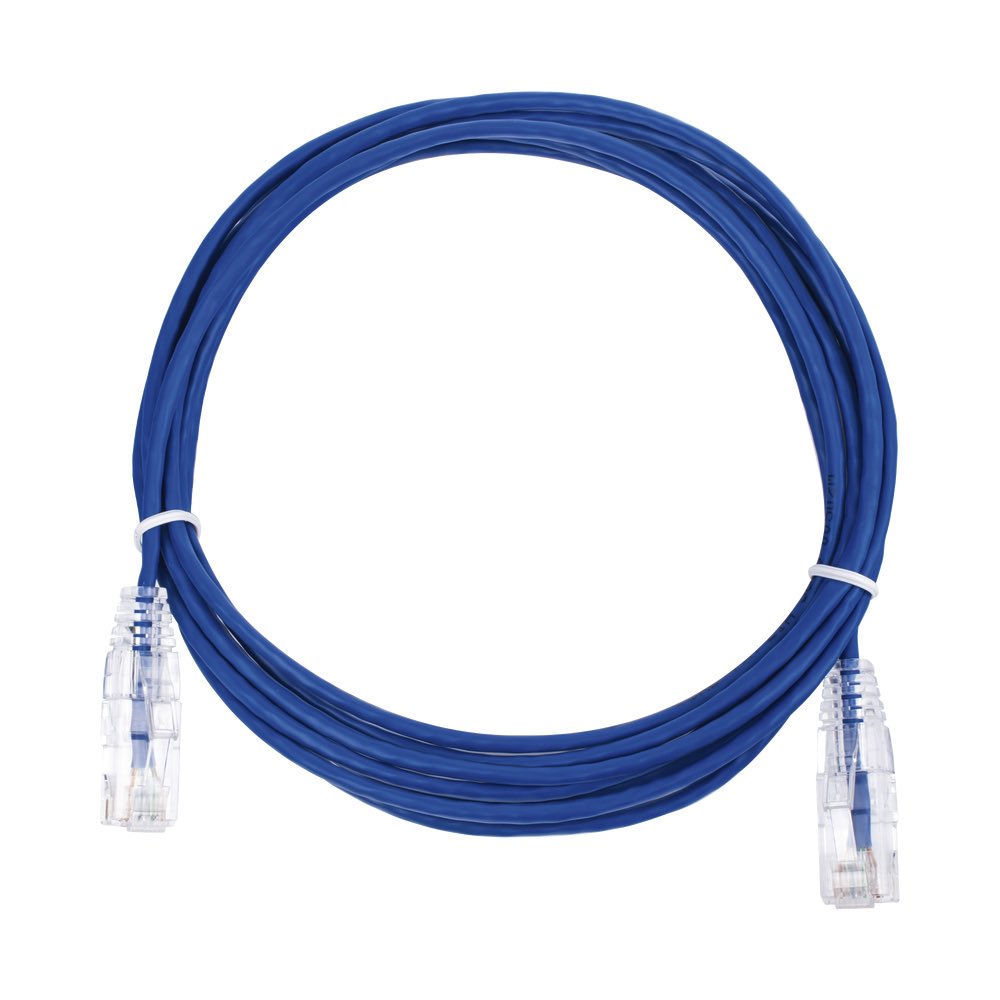LinkedPro  Cable de Parcheo Slim UTP Cat6 - 3 m Azul Diámetro Reducido (28 AWG)