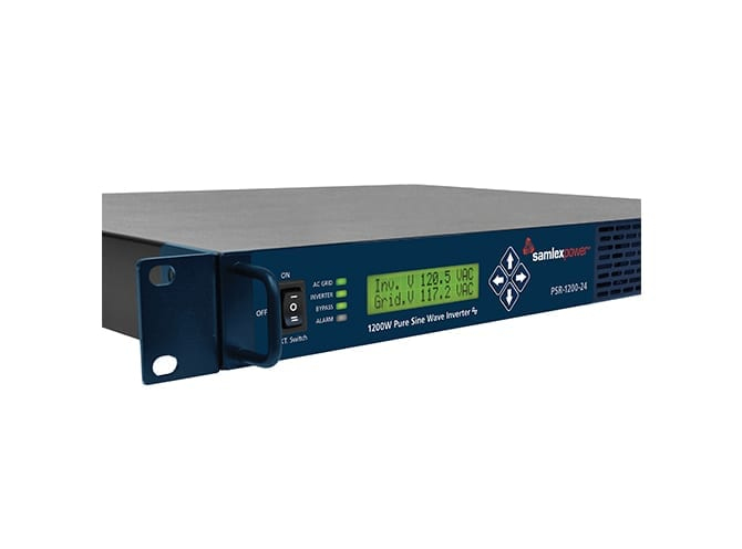 Samlex  Inversor de corriente Onda Pura Montaje en rack 1U 1200W, 24 Vcc- 120 VCA, 50/60 Hz
