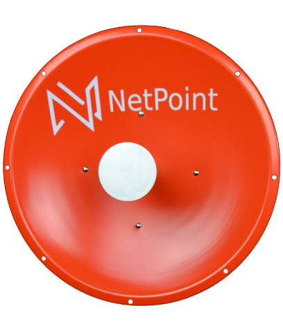 NetPoint  Antena altamente Direccional / 2 ft / 4.9-6.4 GHz / Diseñada para ambientes salinos / Ganancia 30 dBi / SLANT de 45 ° y 90 ° / Incluye jumper, radomo y montaje de acero inoxidable.