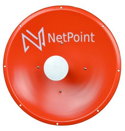 NetPoint  Antena altamente Direccional / 3 ft / 4.9-6.4 GHz / Diseñada para ambientes salinos / Ganancia 34 dBi / SLANT de 45 ° y 90 ° / Incluye radomo, jumper y montaje de acero inoxidable.
