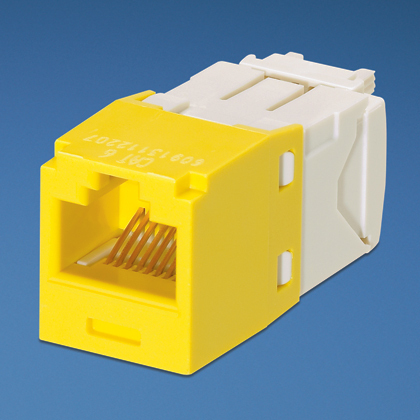 Panduit  Conector Jack RJ45 Estilo TG, Mini-Com, Categoría 6, de 8 posiciones y 8 cables, Color Amarillo