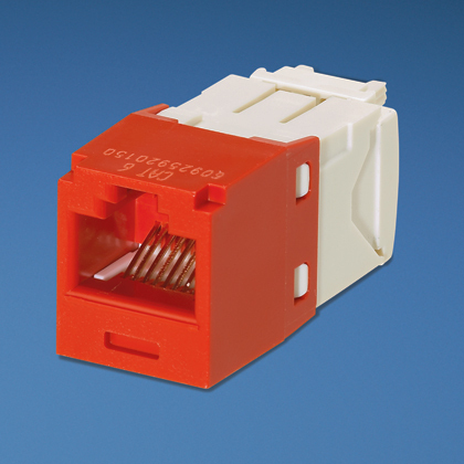 Panduit  Conector Jack RJ45 Estilo TG, Mini-Com, Categoría 6, de 8 posiciones y 8 cables, Color Rojo