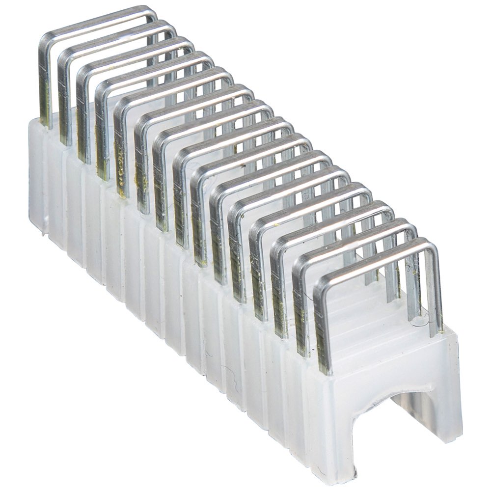 Klein Tools  Paquete de 300 Grapas con Aislamiento,  para Cables Coaxiales (RG59, RG6/6Q) y de Datos (CAT3/5e/CAT6/6A) de hasta 5/16'' × 5/16'' (8 mm × 8 mm) de tamaño.