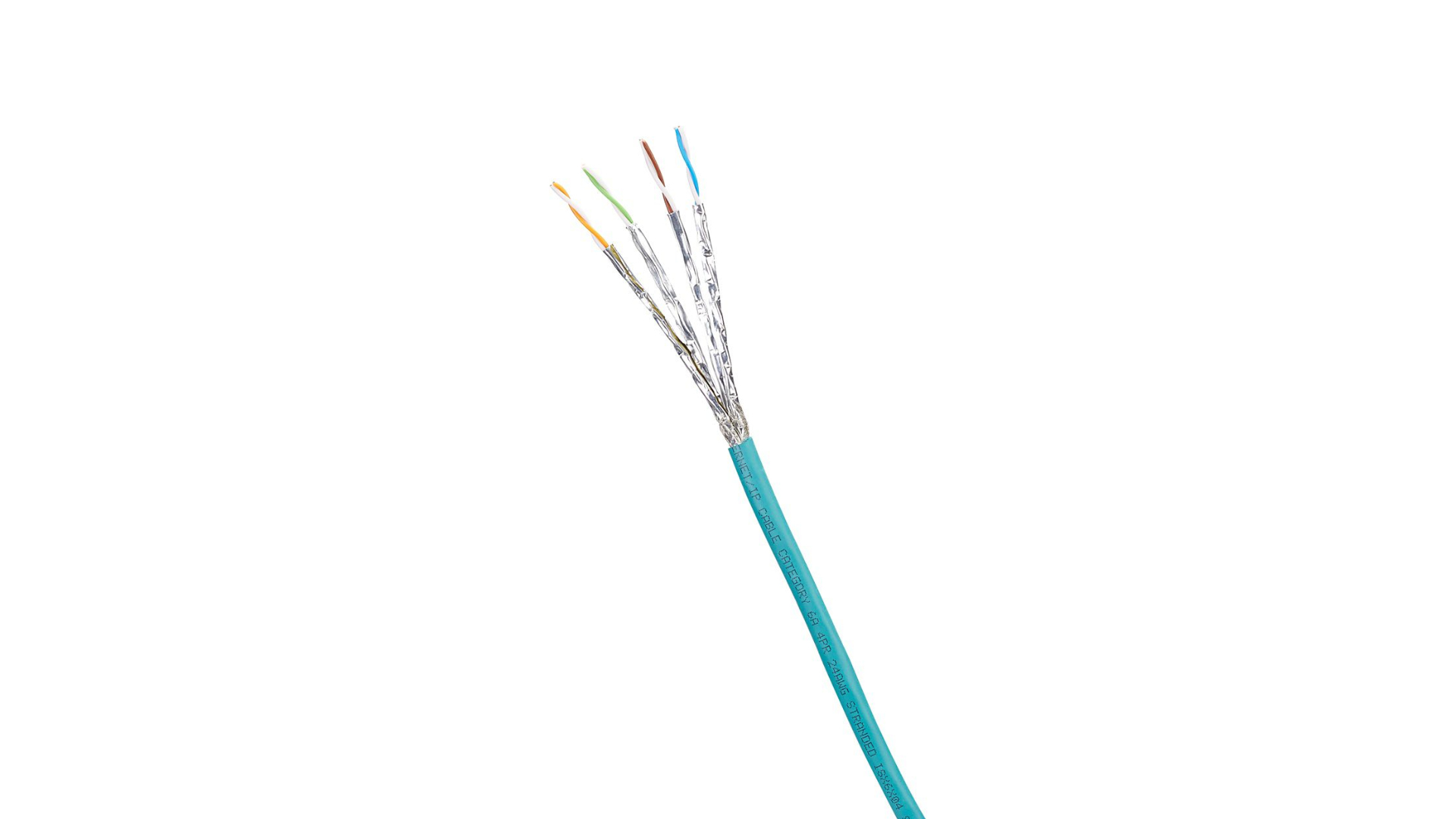 PANDUIT  Bobina de Cable Blindado S/FTP Categoría 6A, Uso Industrial con Resistencia al Aceite, Rayos UV y Abrasión, Multifilar (Flexible), Color Azul Cerceta, Bobina de 500m