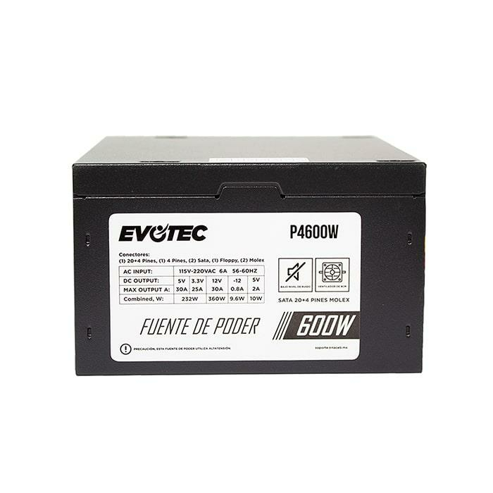 Evotec P4600W unidad de fuente de alimentación 600 W 24-pin ATX ATX Negro