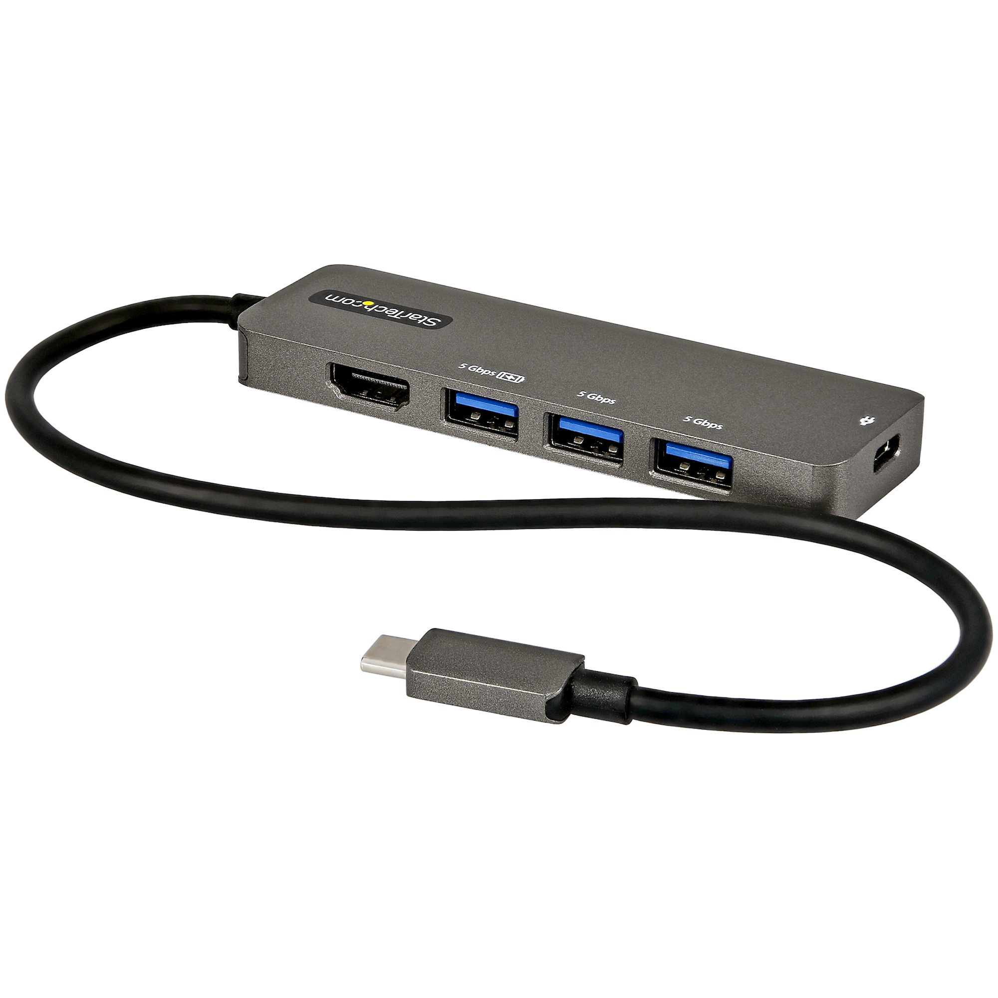 StarTech.com Adaptador Multipuertos USB-C - Docking Station USB Tipo C a HDMI 2.0b 4K de 60Hz (HDR10) - PD de 100W de Paso - Hub USB 3.0 de 4 Puertos