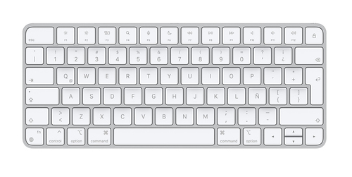 Apple Magic Keyboard teclado USB + Bluetooth QWERTY Español Aluminio, Blanco